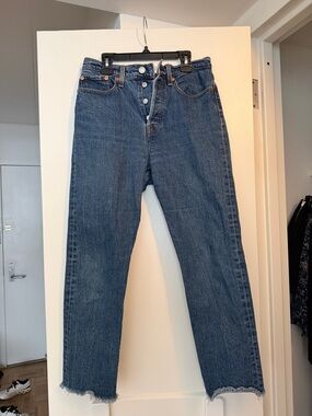 Levi's Blue Button-Fly High-Rise Jeans